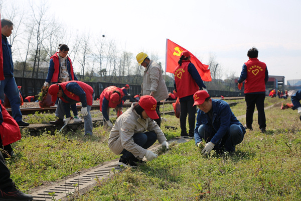 大唐石門發(fā)電公司開展“拔草護(hù)安全，黨員我先行”志愿服務(wù)活動