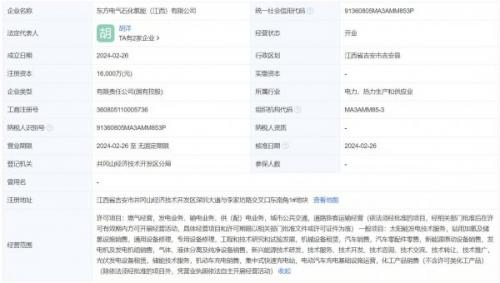 注冊(cè)資本1.6億元 東方電氣、中石化在江西成立氫能公司